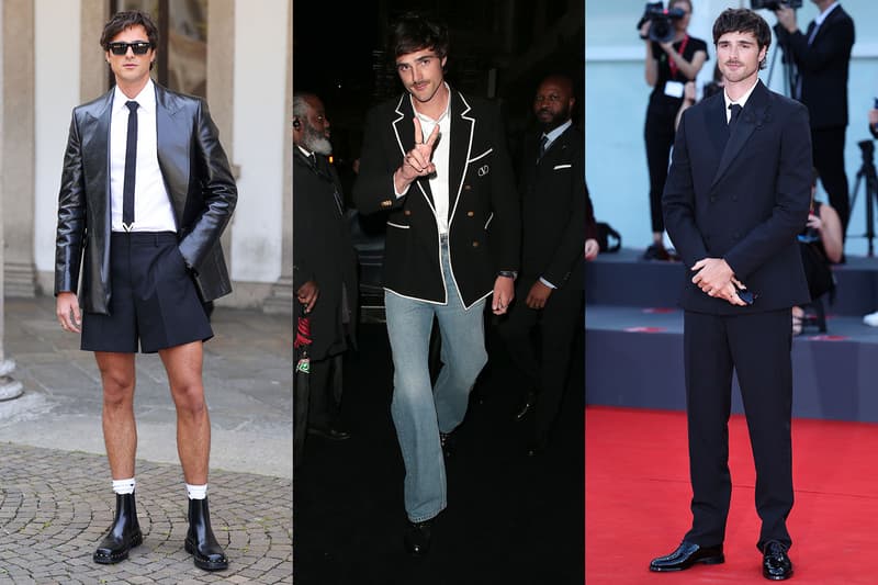 jacob elordi, actor, street style, paparazzi, bottega veneta bags, suits, red carpet premieres