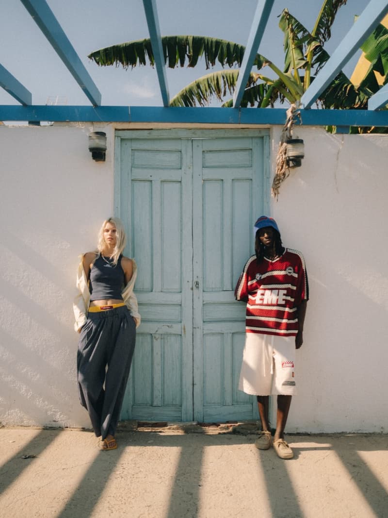 eme studios, spain, girls, streetwear, baggy shorts, island, beach, crochet polo tops