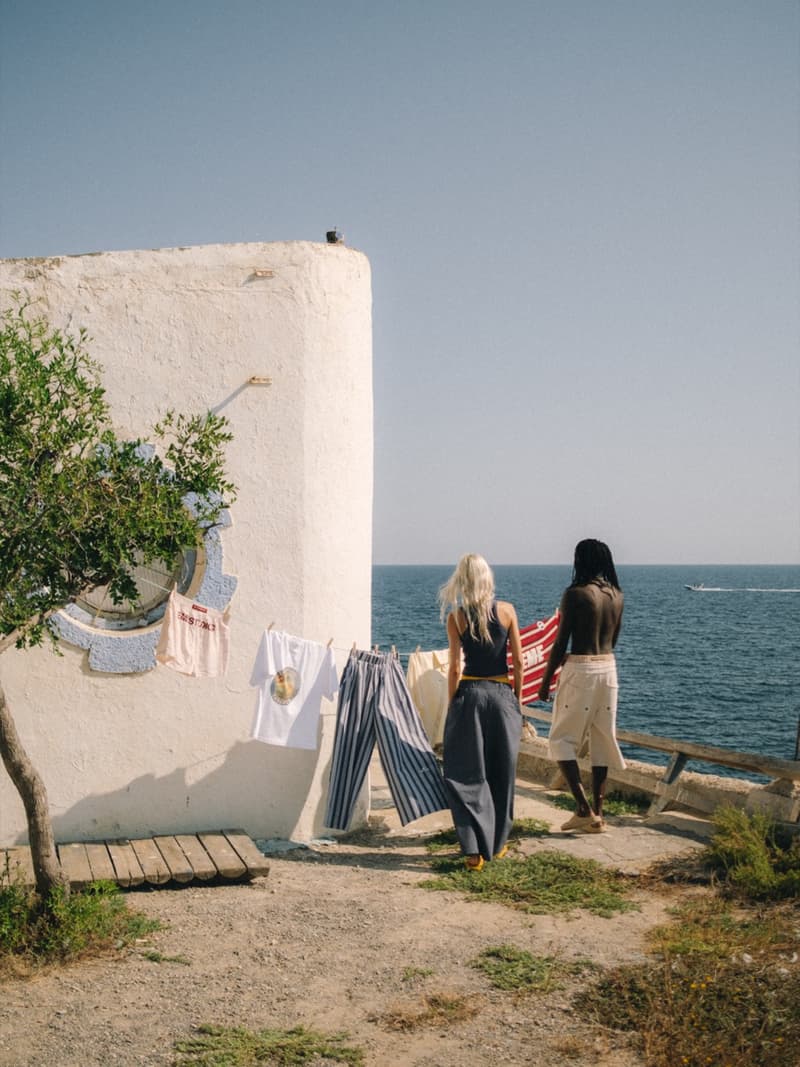 eme studios, spain, girls, streetwear, baggy shorts, island, beach, crochet polo tops