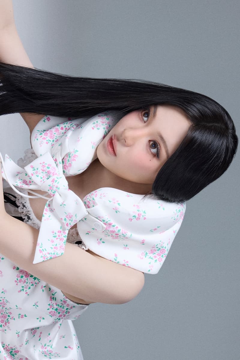 shushu tong, aespa, kpop girl, ningning, floral, travel pillow, suitcase, pyjama, nightie, girl