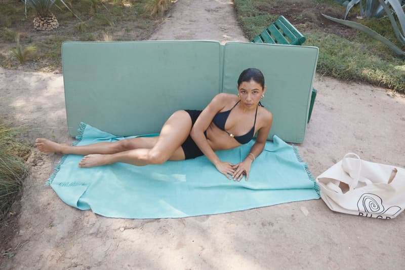 pilgrim jewelry, girls, beach, pool, bikini, gold pendant, silver, earrings, swimwear, sofa, lounging