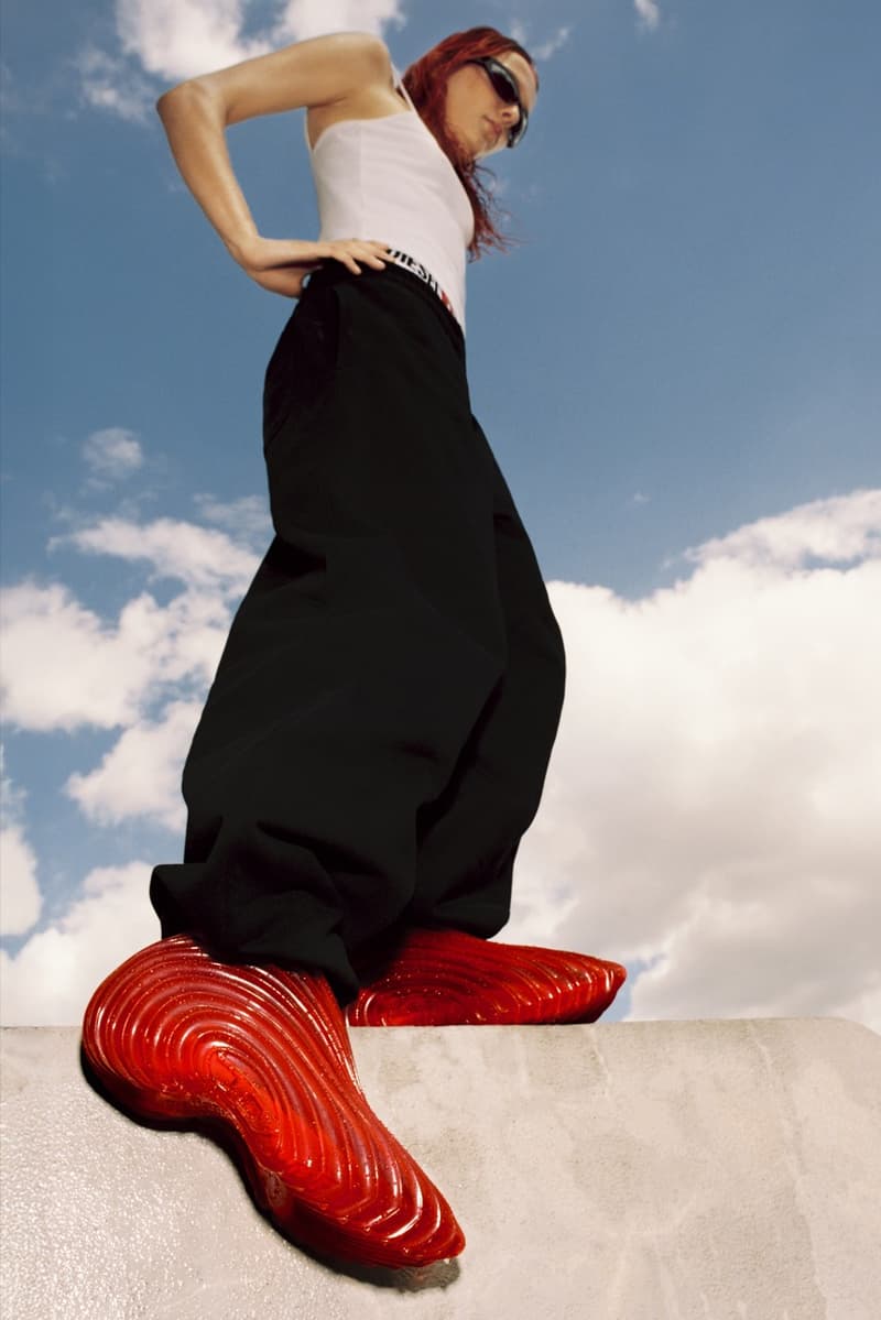 melissa, diesel, shoes, warped sole, chunky mules, platform, flip flop, sandals, rubber