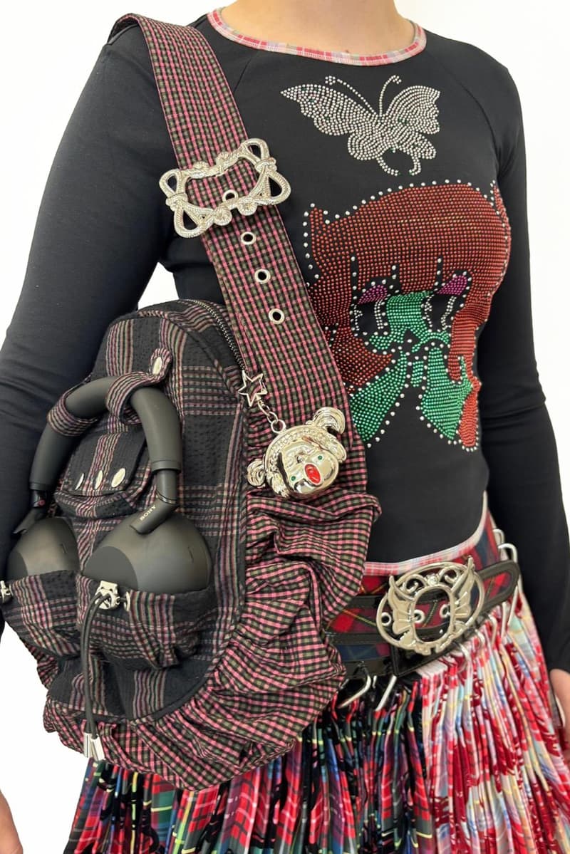 chopova lowena, sony headphones, alto bag, girl, pins, charms