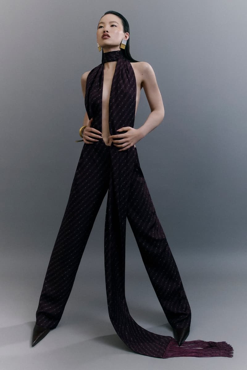 acne studios, camero bag, red leather, woman, model, tights, body