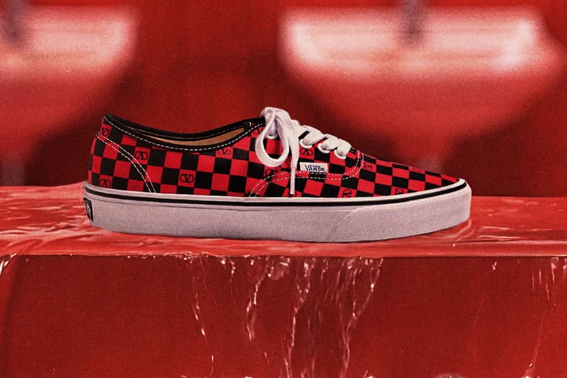 valentino, vans, sneakers, paris, runway, red 