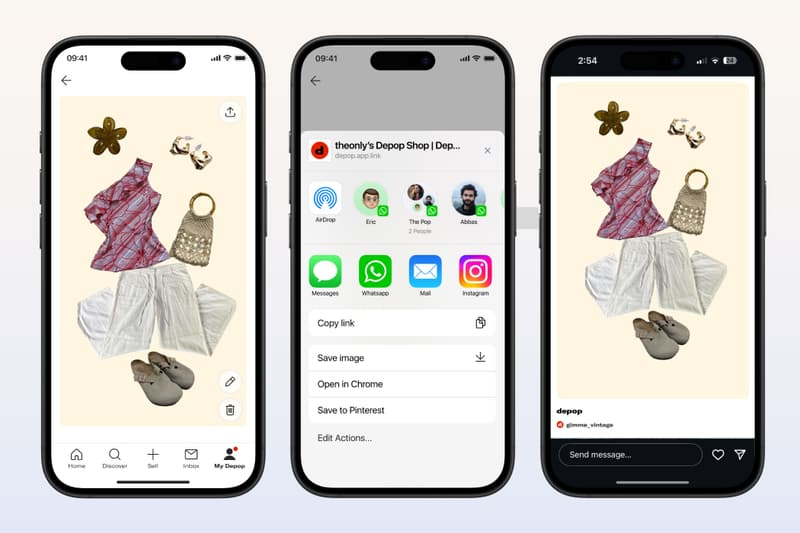 depop, styling, outfits, moodboard, app, phone, fashion