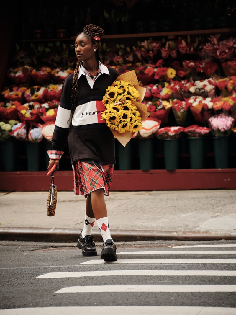 jang won young, tommy jeans, denim, girls, jackets, blazers, suede bags