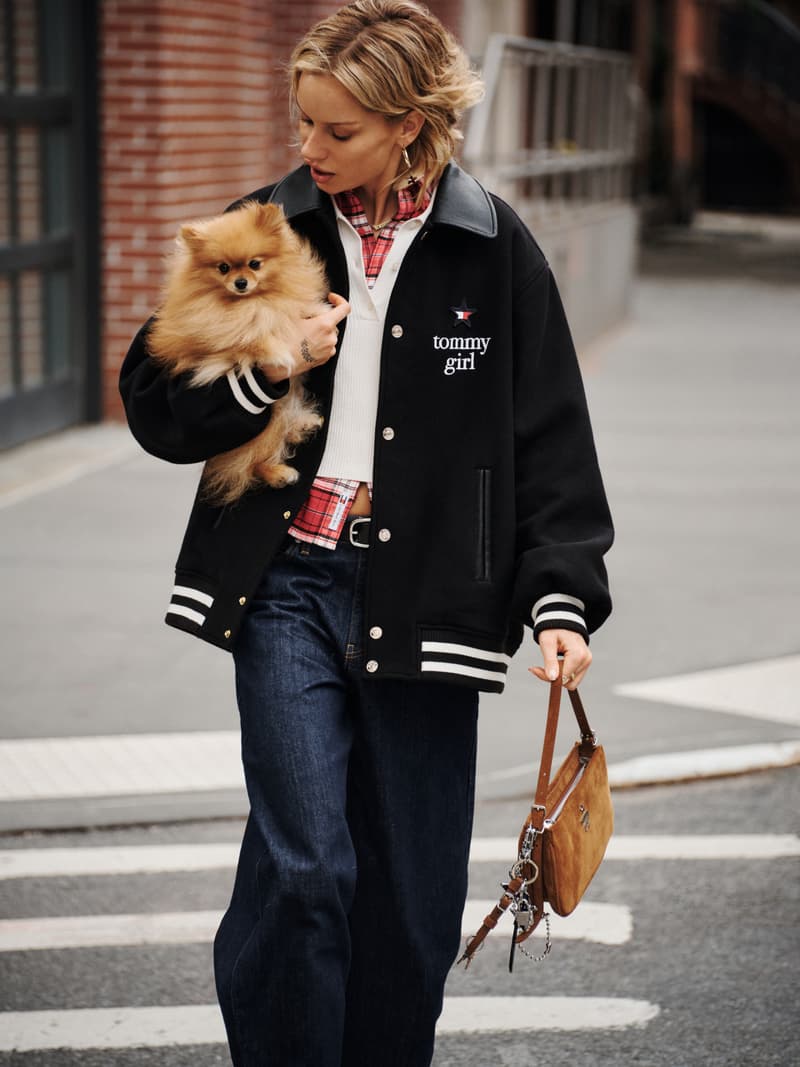 jang won young, tommy jeans, denim, girls, jackets, blazers, suede bags