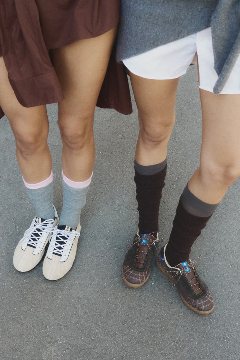 barcelona, laagam, sneakers, mesh, woman, pink balloons, brown shoes, laces, bananas