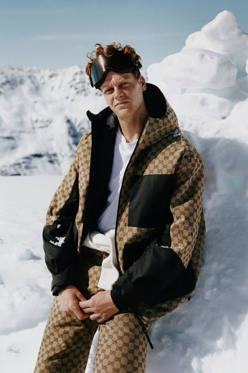 gucci, ski, snowboarding, sports, Jannik Sinner, mountains, snow, slopes, monogram puffer jacket, gloves