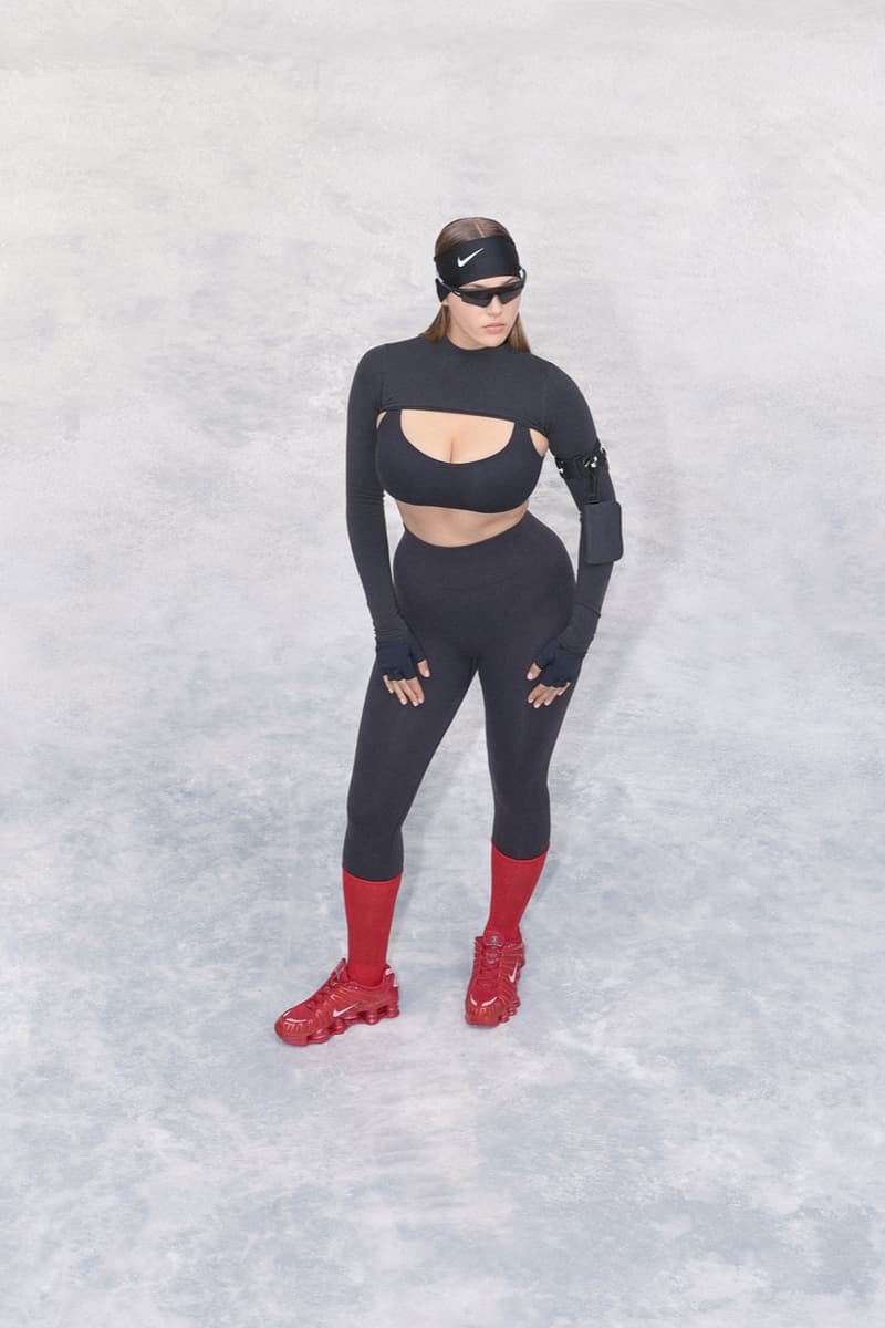 nike, skims, sportswear, models, leggings, sports bras, zip up, track tops, head bands