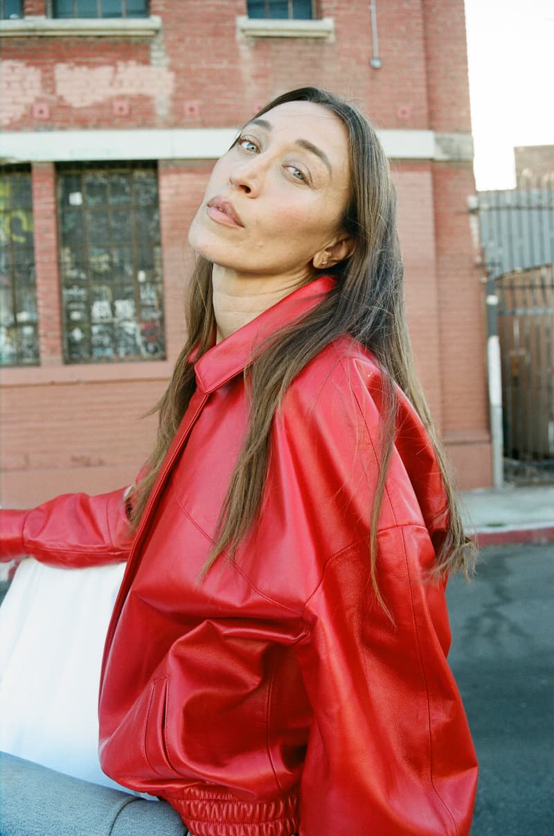 alana hadid, onar studios, coats, leather skirts, jeans, trousers, model