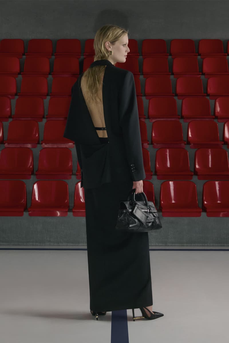 pre fall collection, dsquared, red seats, black dress, tank tops, denim, bags