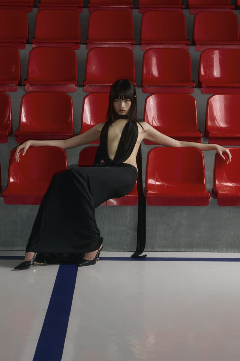 pre fall collection, dsquared, red seats, black dress, tank tops, denim, bags