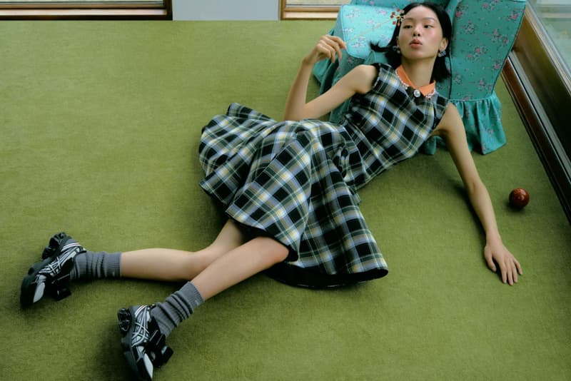 SHUSHU TONG, asics sportstyle, sneakers, model, laying down, 