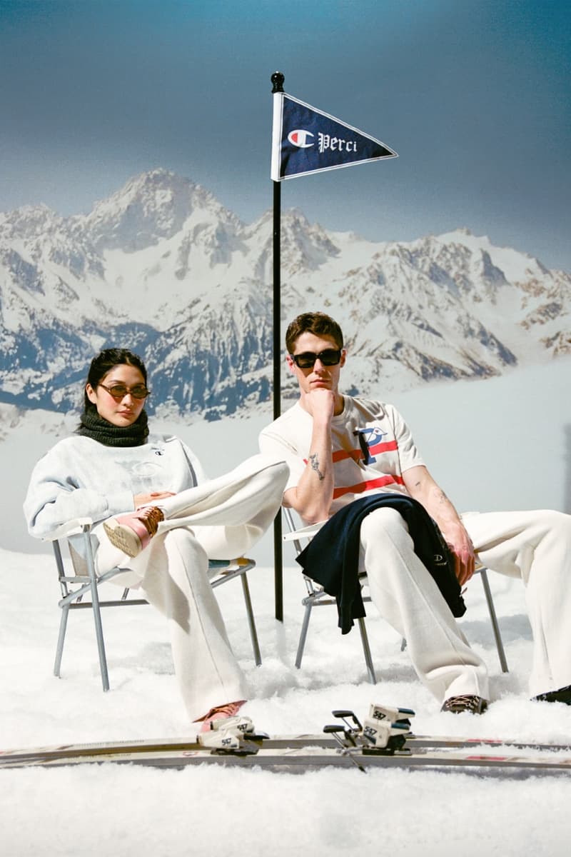 Champion, Percival, collaborations, sportswear, ski, mountains, campaigns, snow, sports