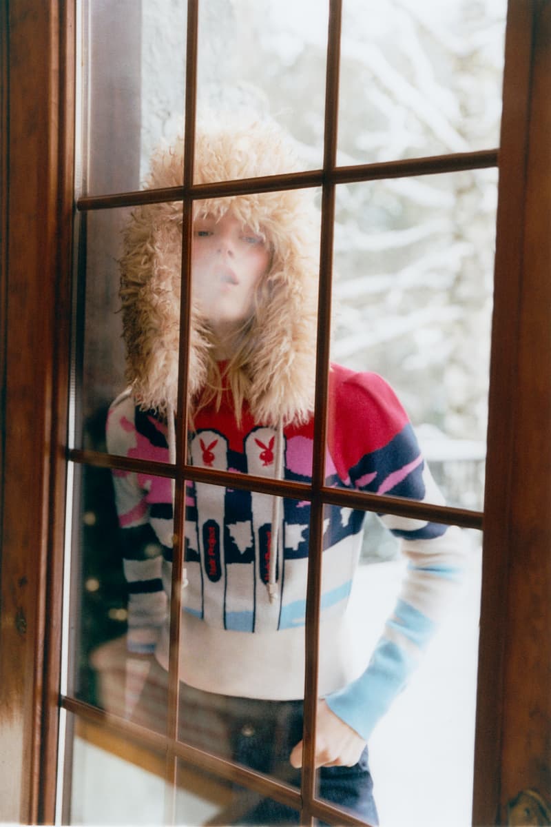 nude project, playboy, knitwear, logo jumpers, couple, snow, dresses, shorts