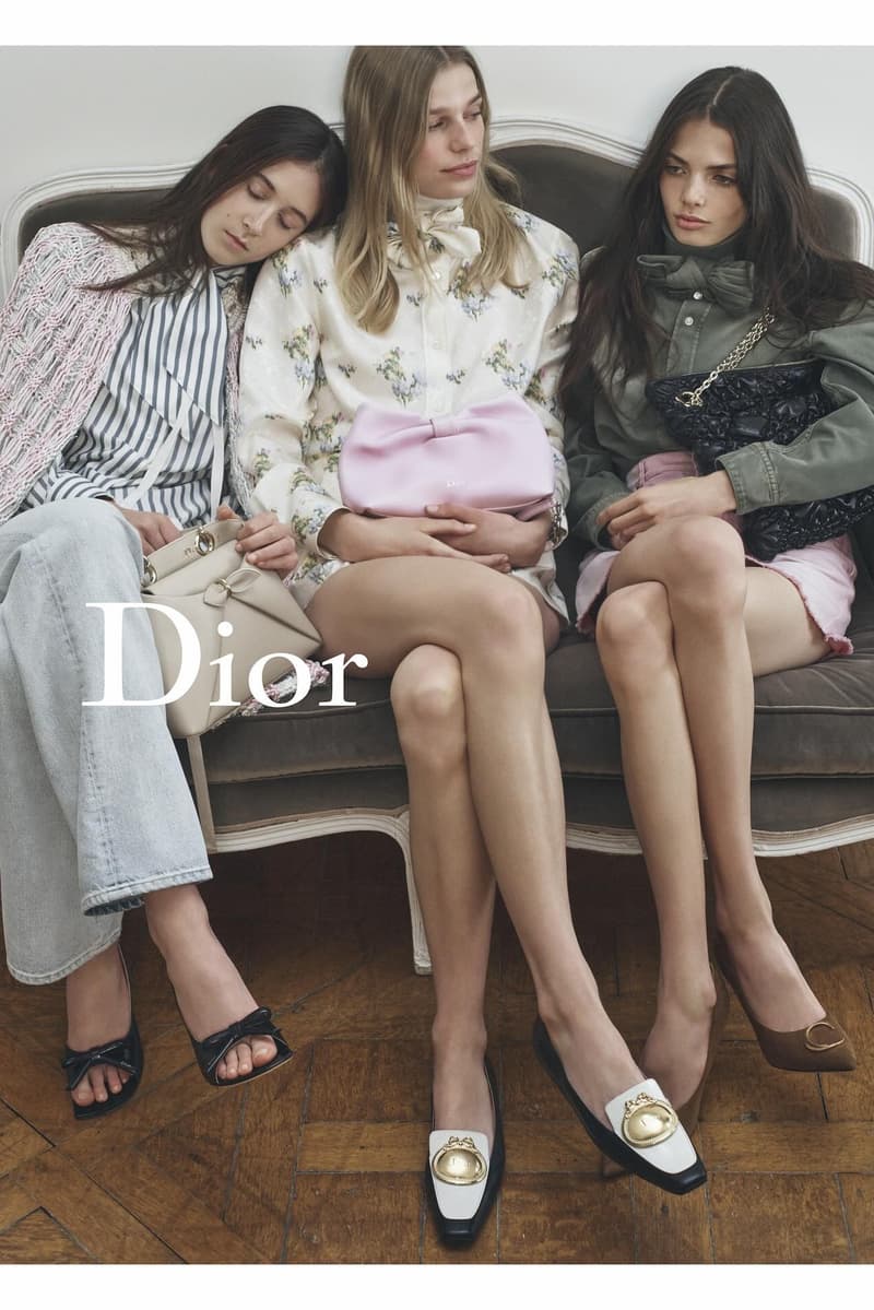jonathan anderson, dior, bag, greta lee, models, girls laughing, sofa, loafers, shoes
