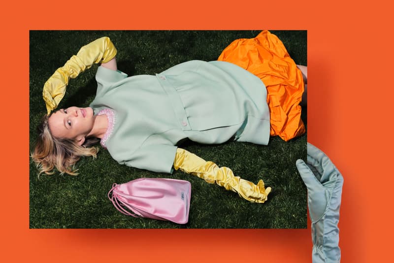prada, hunter schafer, damson idris, john glacier, Nicholas Hoult, Carey Mulligan, 3d image, orange background