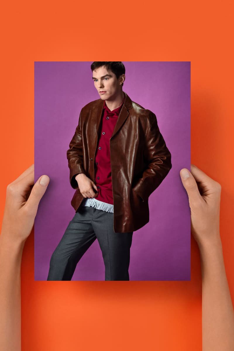 prada, hunter schafer, damson idris, john glacier, Nicholas Hoult, Carey Mulligan, 3d image, orange background