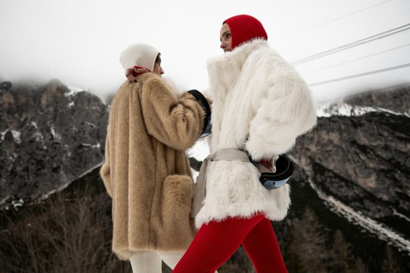 The Frankie Shop, apres ski, collections, campaign, chalet, ski, snow, fashion, models, faux fur, clothing