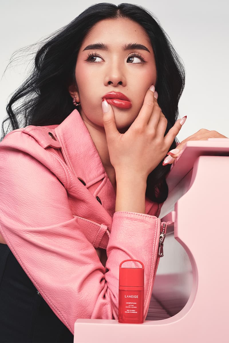 KATSEYE, Daniela, Lara, Yoonchae, Sophia, Manon, Megan, Laneige, JuicePop Box Lip Tint, Campaigns, Lip Tint, K-Beauty