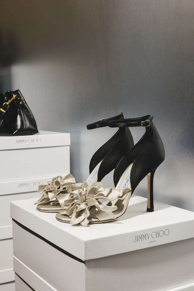 jimmy choo, lace heels, design studio, milan, boots, bags, leather