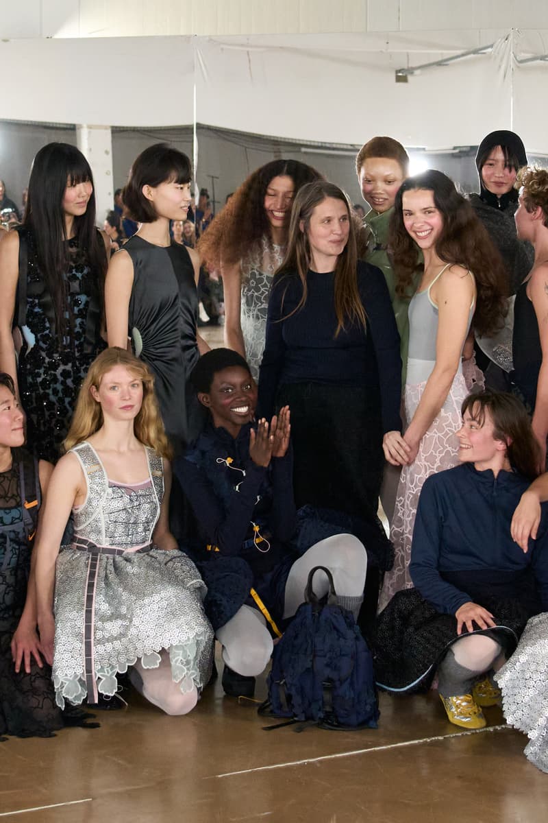 cecilie bahnsen, the north face, puffer jackets, tutu, sheer fabric, pastel pink, sage green