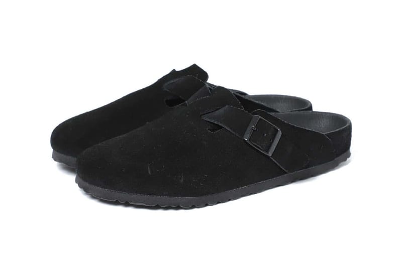 suede birkenstocks black