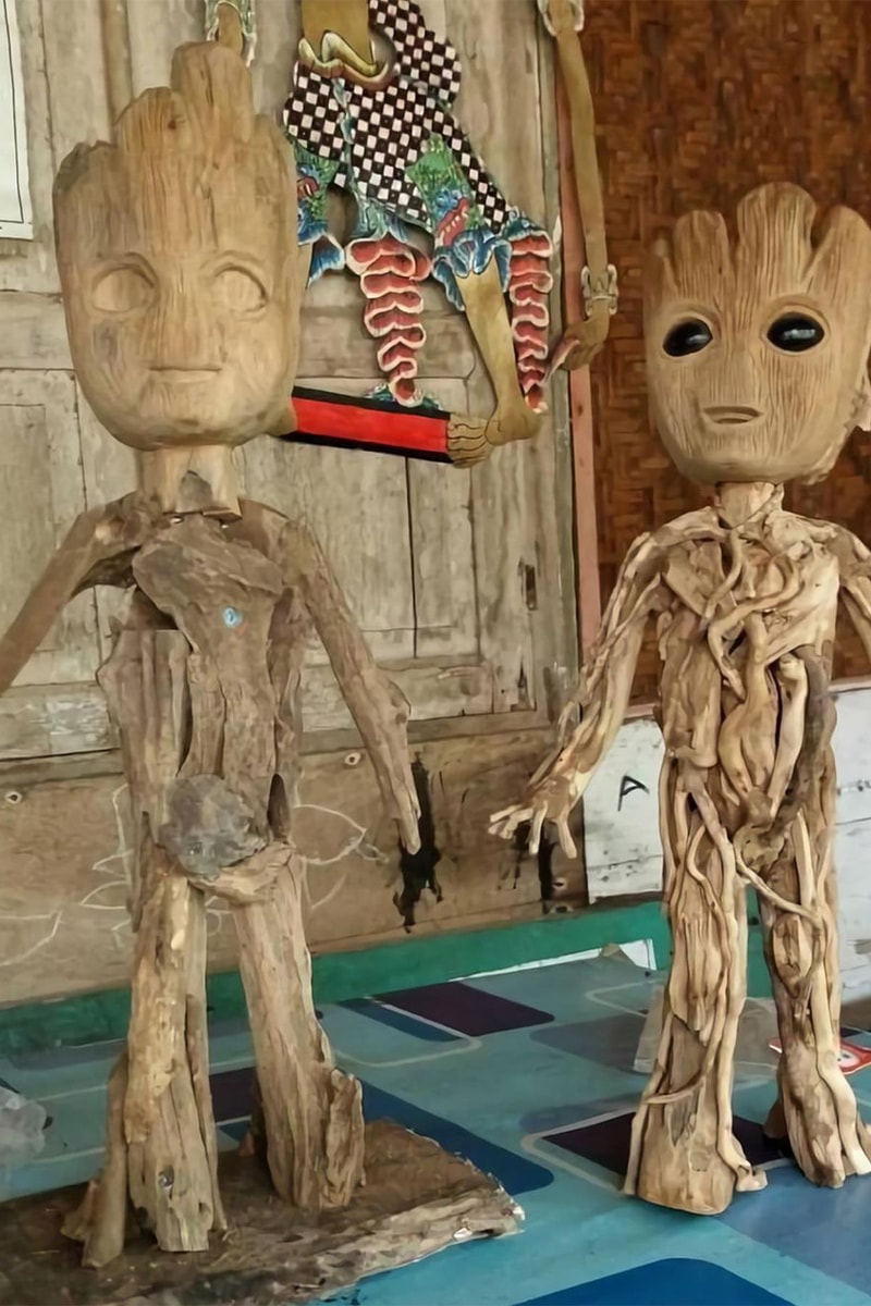 Pengrajin Kayu Asal Purbalingga Bikin Replika Baby Groot