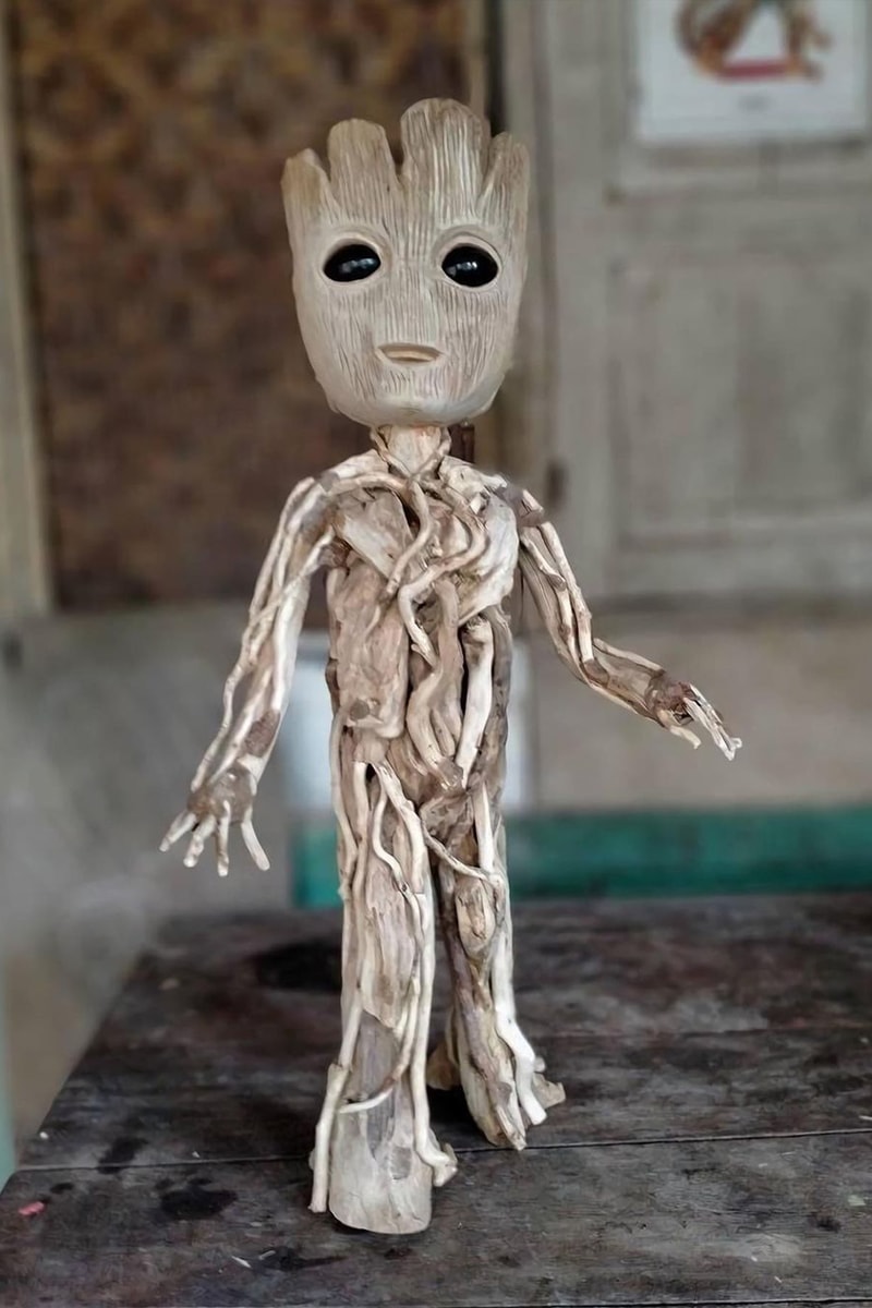 Pengrajin Kayu Asal Purbalingga Bikin Replika Baby Groot