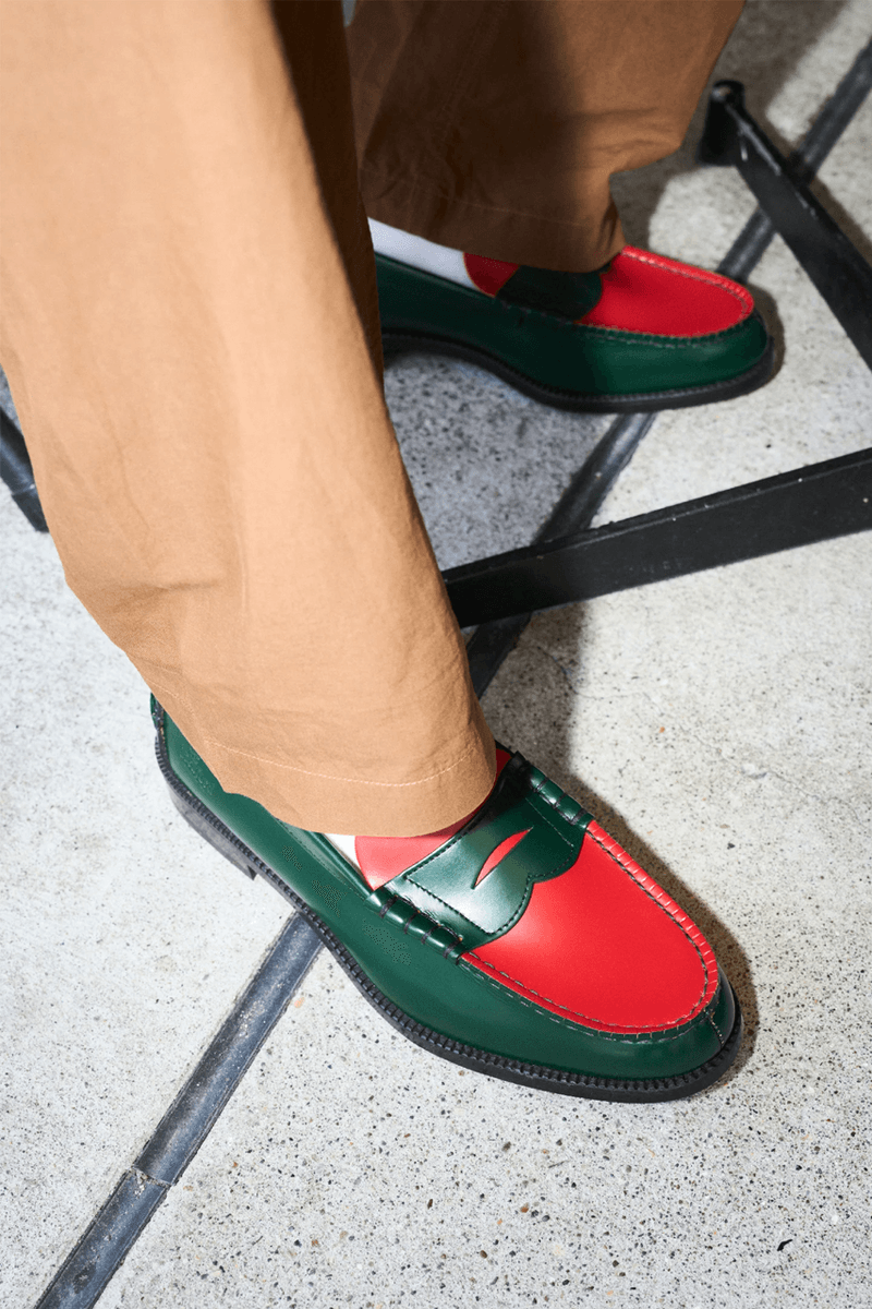 The Kenford Fineshoes Bikin Loafer Two-Tone “GREEN x RED”