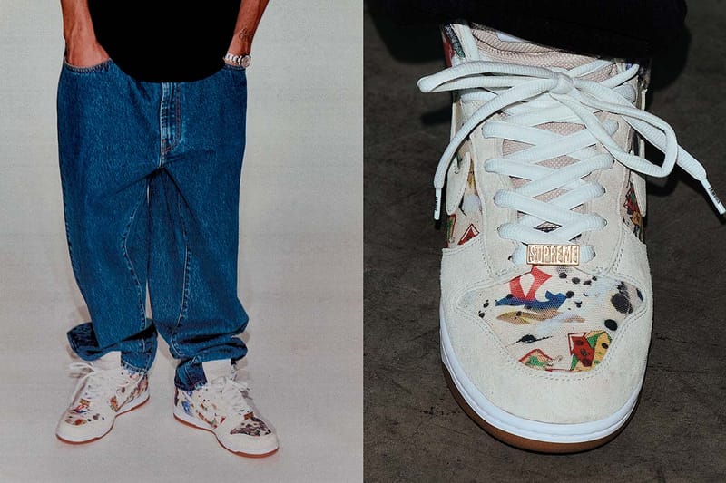 First Look Supreme x Nike SB Dunk Hi dan Dunk Low