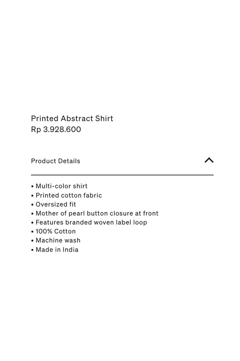 Kemeja "Batik" dari Aimé Leon Dore Dirilis dengan Nama "Printed Abstract Shirt"