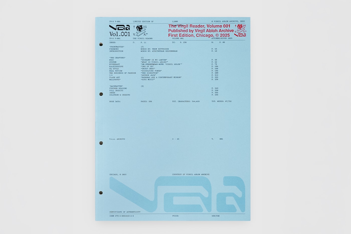 Virgil Abloh Archive™ Resmi Luncurkan ‘The Virgil Reader Vol. 001’ dan Program Keanggotaan Publik