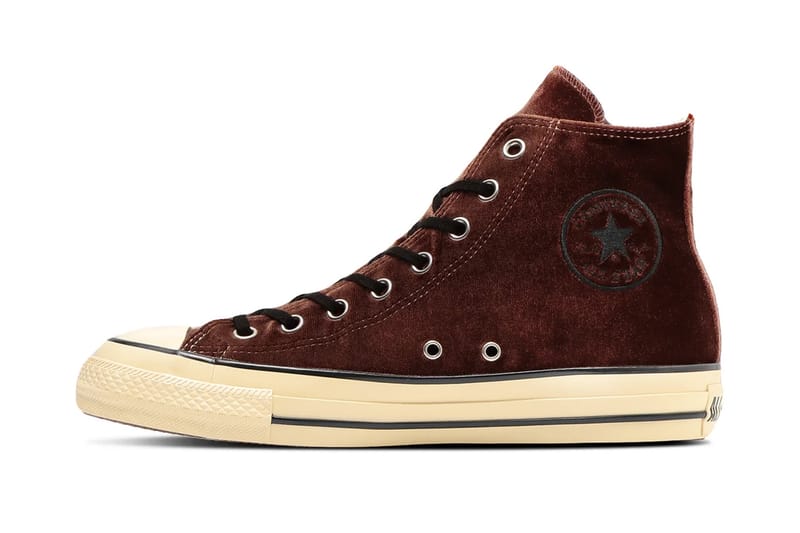 Converse Japan svela le All Star Aged Velvet Hi “Brown/Black” in velluto premium