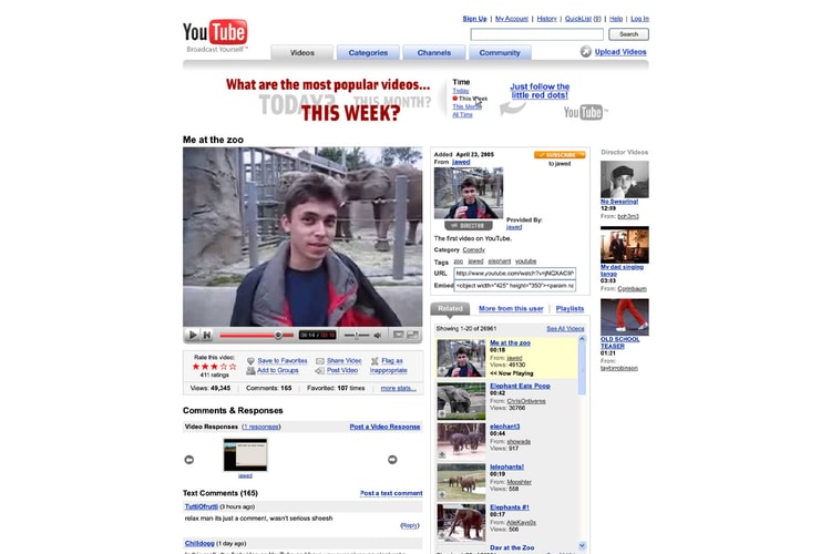 Il Victoria and Albert Museum acquisisce una delle prime pagine di riproduzione di YouTube