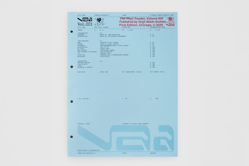 The Virgil Abloh Archive™ lancia ufficialmente “The Virgil Reader Vol. 001” e apre la Membership al pubblico