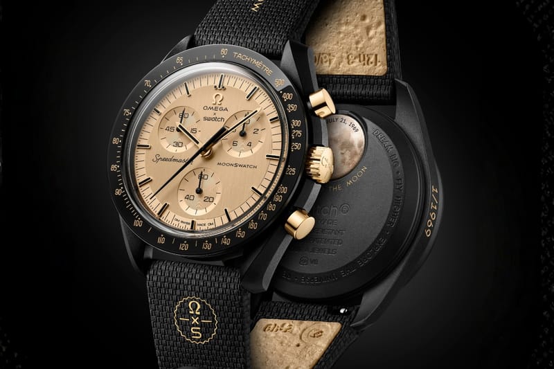 Swatch fonde oro ONEGA vintage per la MoonSwatch Mission to the Moon 1969 in edizione limitata