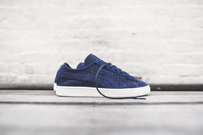 ユニークなアッパーが印象的な PUMA Suede Courtside “Perf”