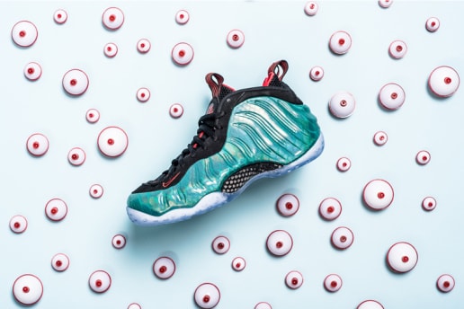 Nike Air Foamposite One “Gone Fishing”にクローズアップ