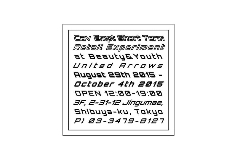 “CAV EMPT SHORT TERM RETAIL EXPERIMENT” at BEAUTY&YOUTH UNITED ARROWS