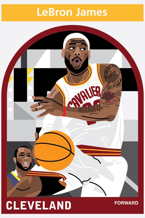 Matthew Hollister が描くNBAプレーヤーのイラストレーション