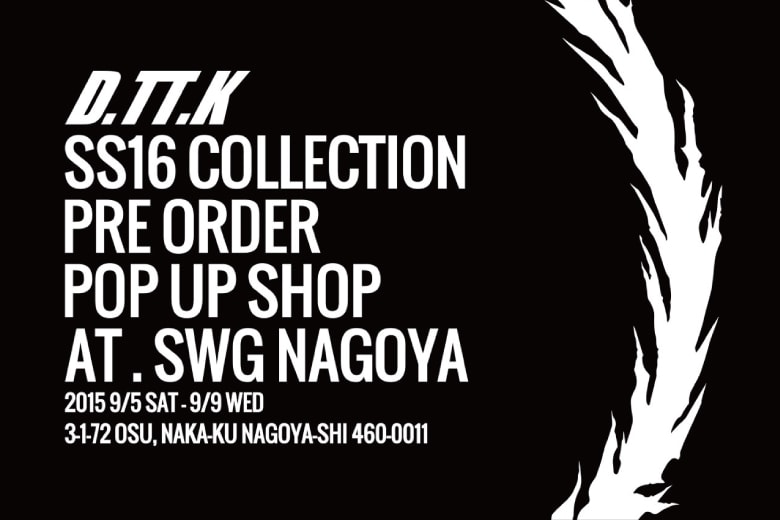 D.TT.K が SWG NAGOYA にてポップアップショップを開催