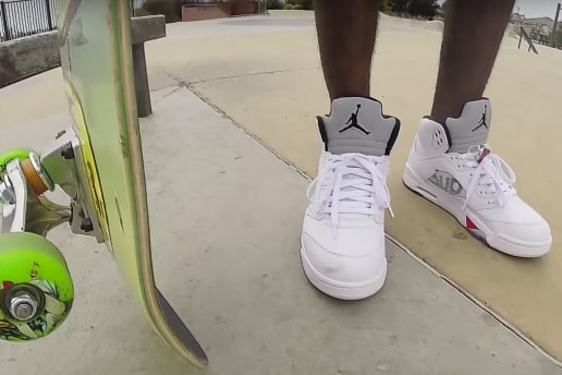 Supreme x Air Jordan 5をスケートセッションで着用