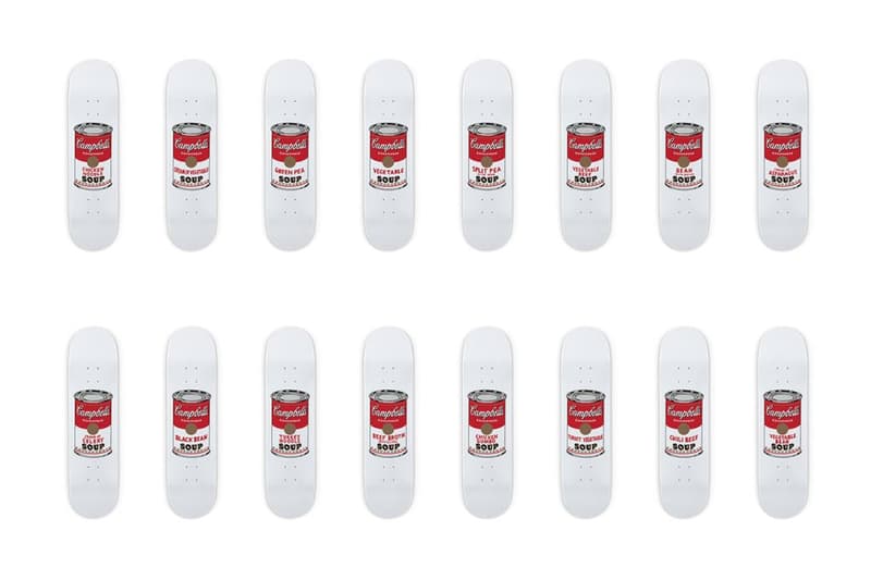 Andy Warhol のアートワークを使用したスケートデッキを展示・販売