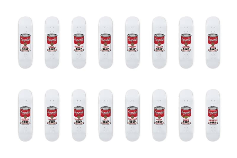 Andy Warhol のアートワークを使用したスケートデッキを展示・販売