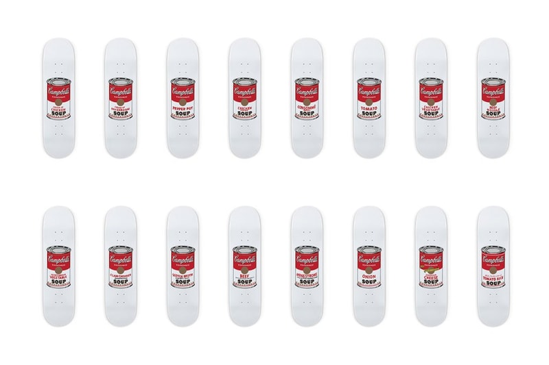 Andy Warhol のアートワークを使用したスケートデッキを展示・販売