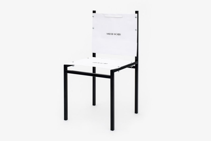 Supreme のショッピングバッグで制作したユニークな椅子