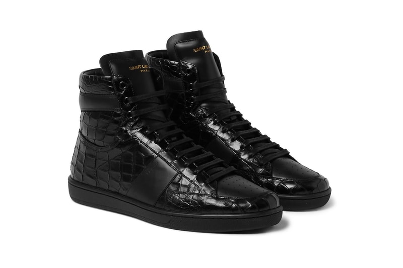 Saint Laurent のパテントクロコレザー製ハイトップ